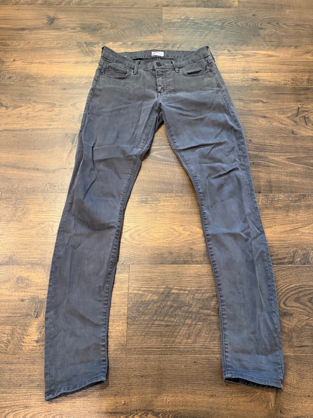 MOTHER Slim Straight Charcoal Gray pants